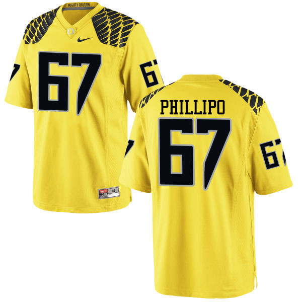 Men #67 Ryan Phillipo Oregon Ducks College Football Jerseys-Yellow